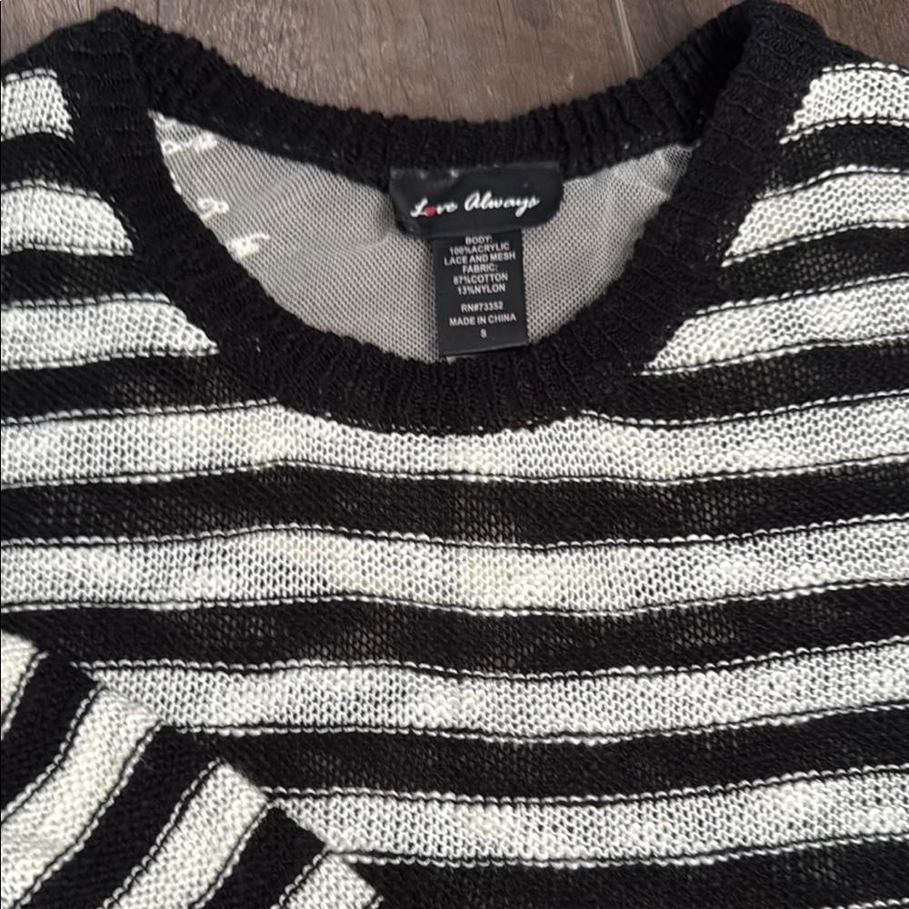 Always Black and White Crew Neck Sweater